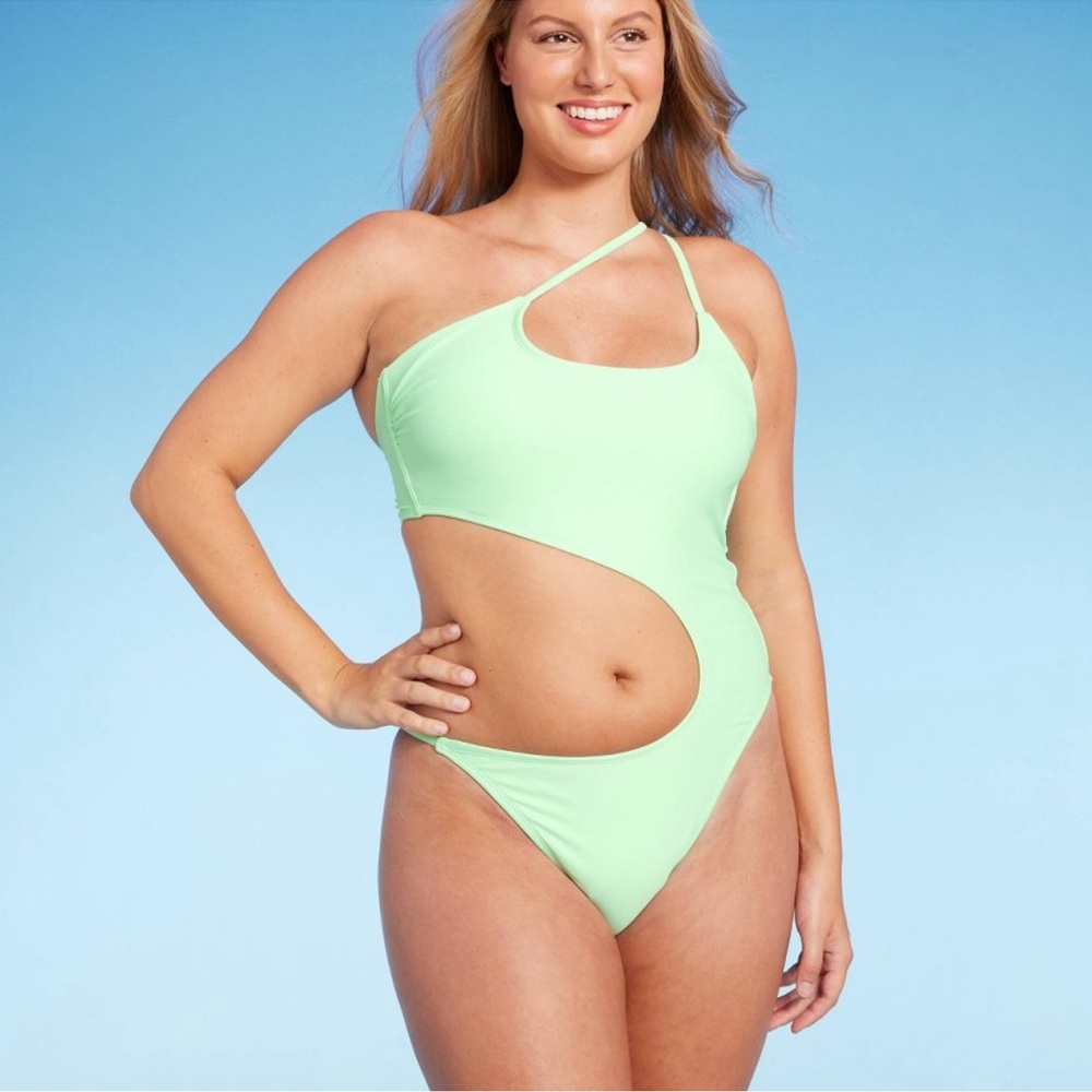 Lime Green One piece bathing suit